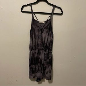 Black and grey tie dye romper